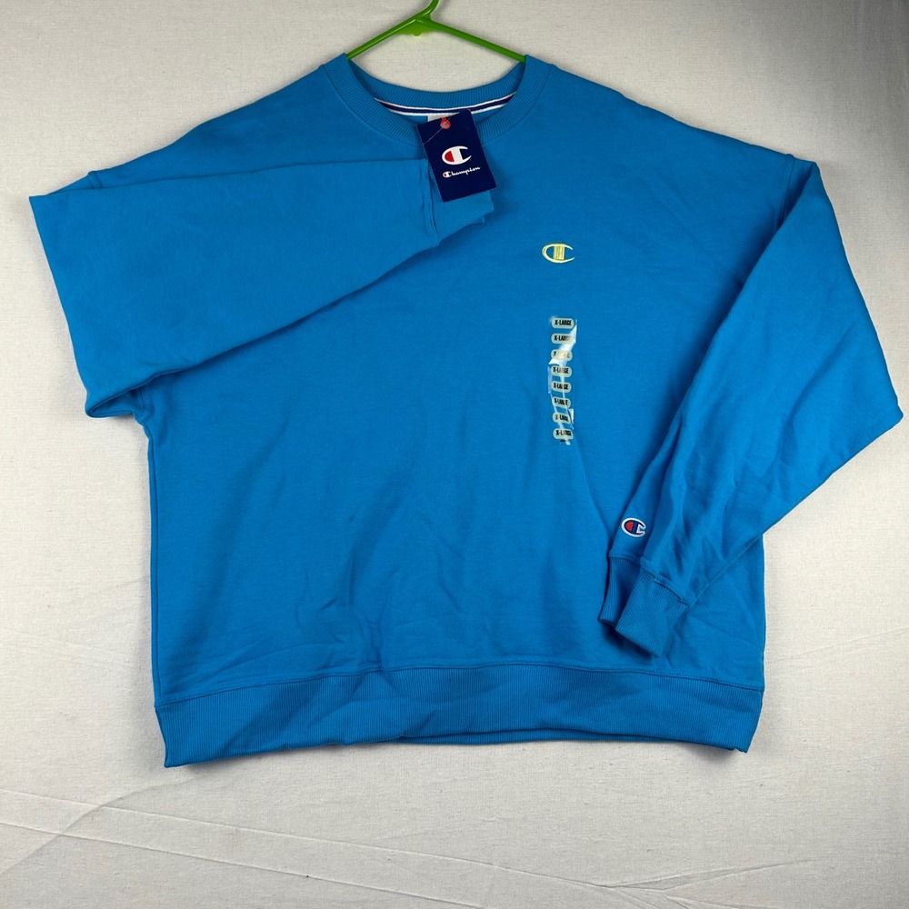 Champion Powerblend Crew Sweatshirt Mens XL Blue New Palatina GF535 Pullover